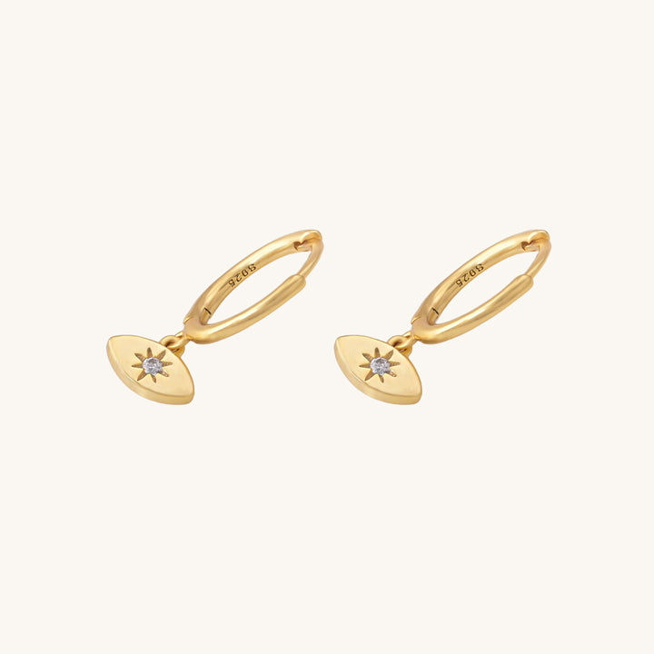 Shop Tiny Iris Star Hoop Earrings- 18k Gold Plated Palmonas-3