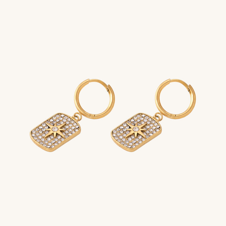 Shop Stones Sparkle Dangle Earrings- 18k Gold Plated Palmonas-3