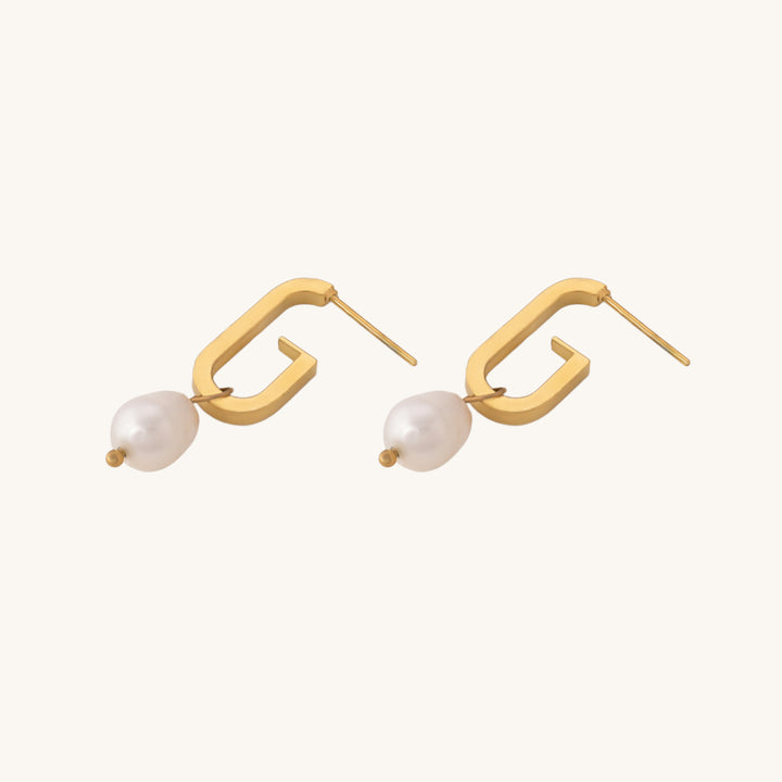 Shop Bold Pearl Dangle Earrings- 18k Gold Plated Palmonas-4