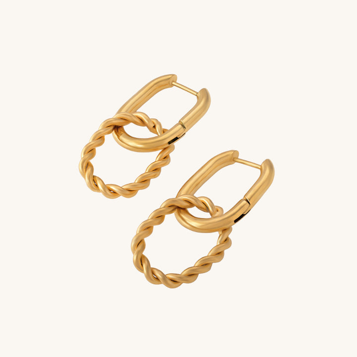 Shop Double Rings Hoop Earrings- 18k Gold Plated Palmonas-3
