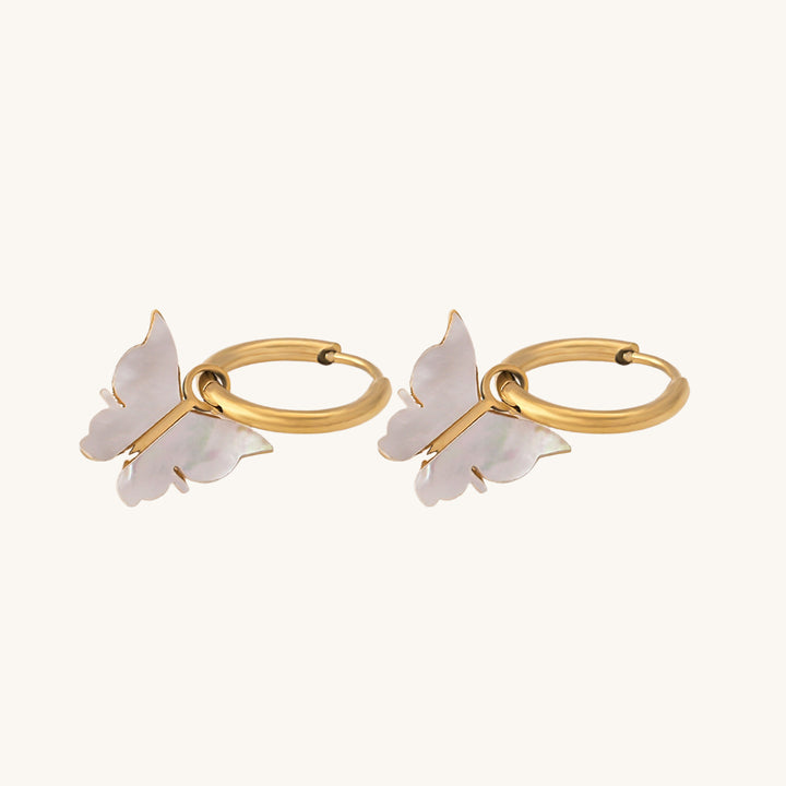 Shop Annabelle Butterfly Hoop Earrings- 18k Gold Plated Palmonas-3