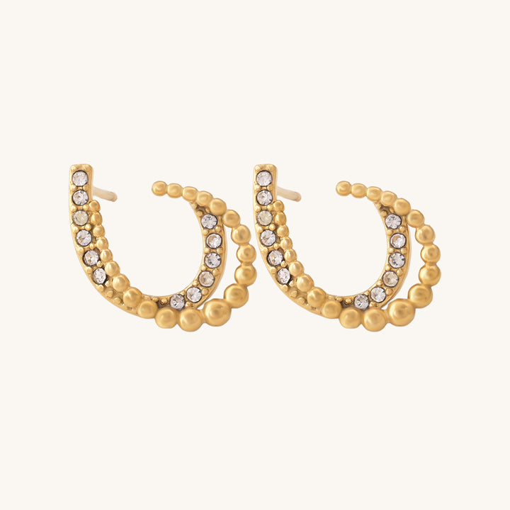 Shop Almond Stones Stud Earrings- 18k Gold Plated Palmonas-3