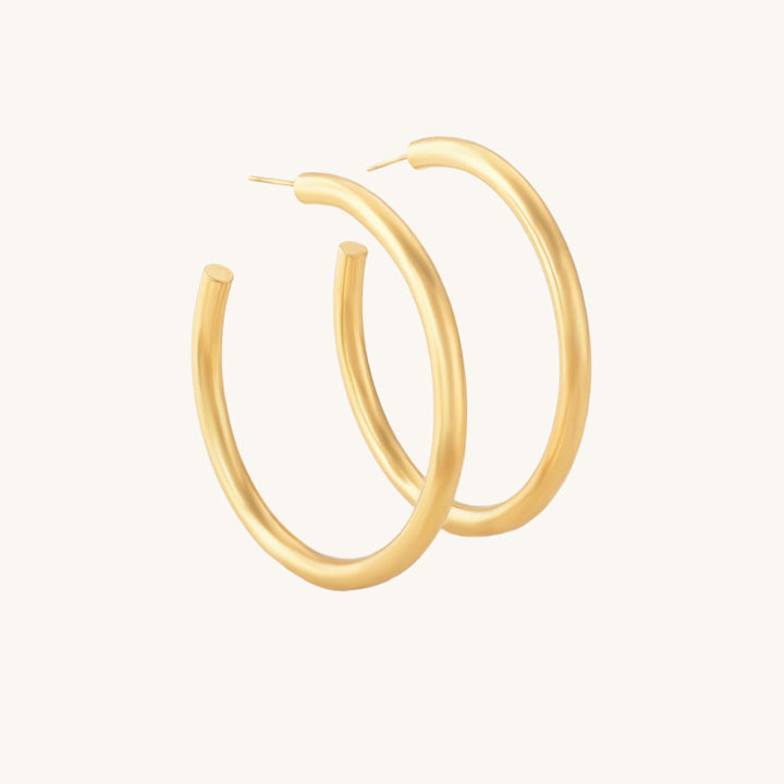 Shop Timeless Styling C Hoops Earrings | 18k Gold Plated Palmonas-3