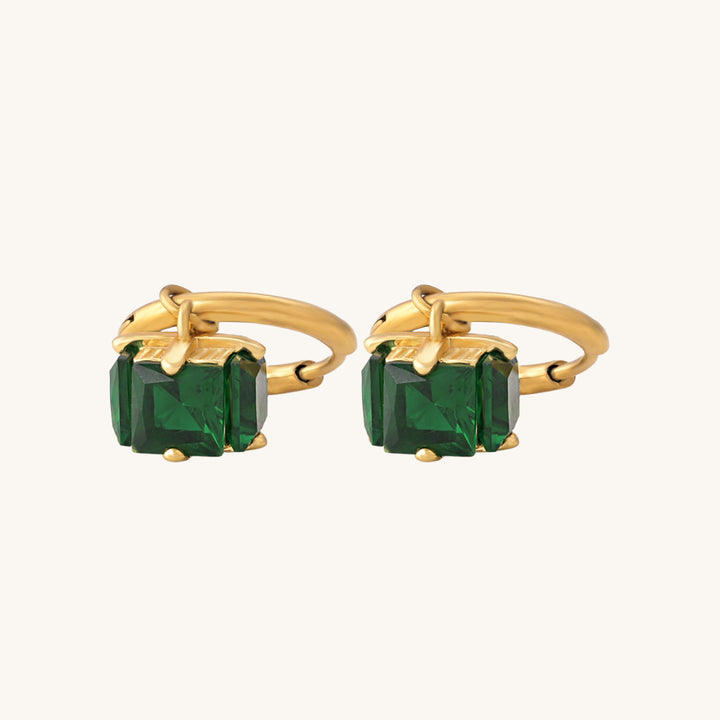 Shop Emerald Hoop Earrings Palmonas-3