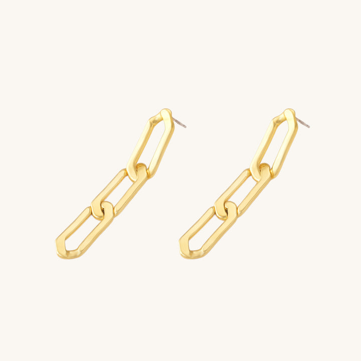 Shop Madeline Chain Link Earrings- 18k Gold Plated Palmonas-3