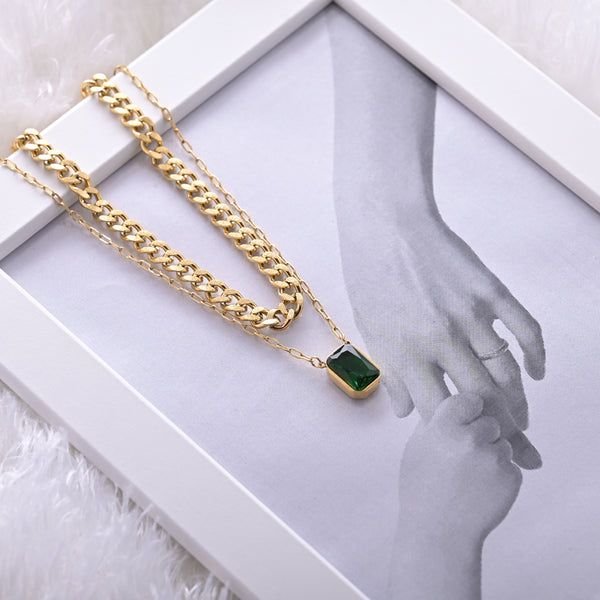 Shop Green Gemstone Necklace Palmonas-1