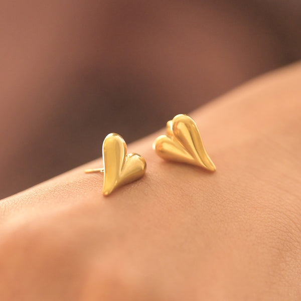 Golden Heart Thump Earrings
