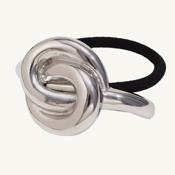 Unique Knot Silver Hair Tie