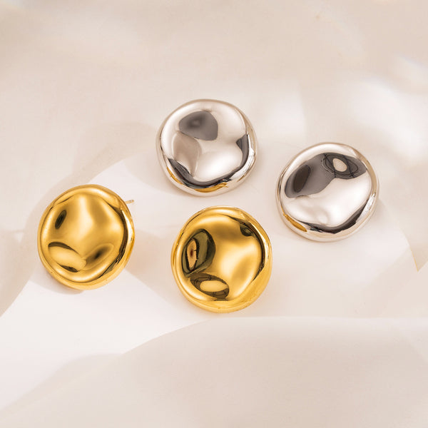 Classic Round Silver Stud Earrings