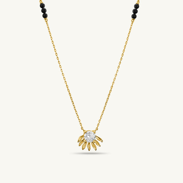 Elegant Diamond Sunflower Mangalsutra | 18k Gold Vermeil