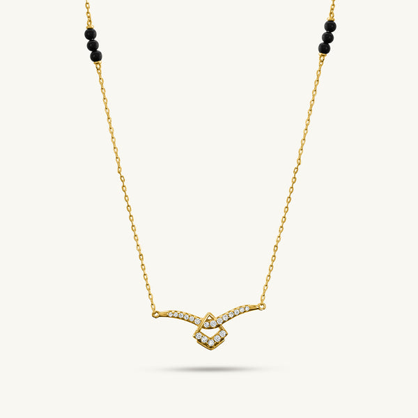 Dainty Minimalistic Diamond Mangalsutra | 18k Gold Vermeil