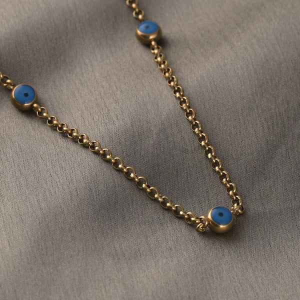 Shop Blue Drop Link Chain Necklace Palmonas-1