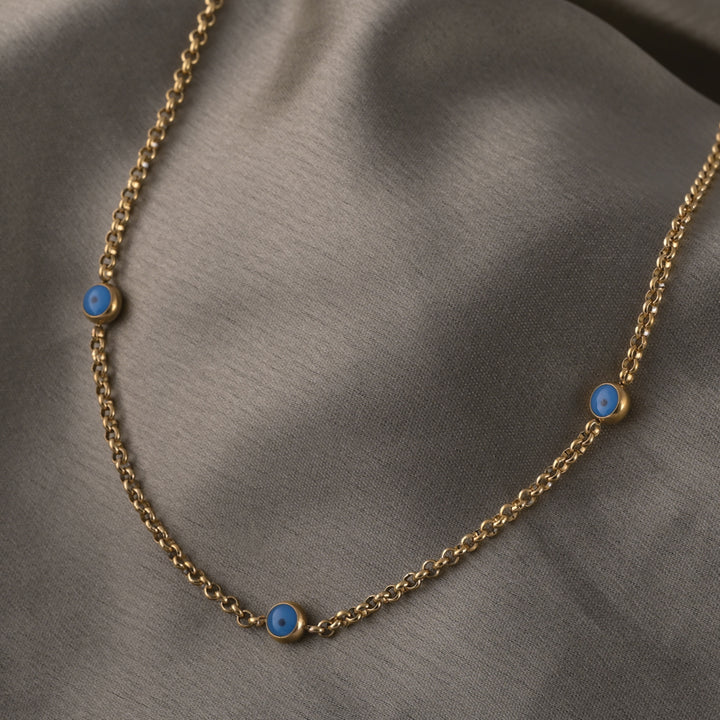 Shop Blue Drop Link Chain Necklace Palmonas-2