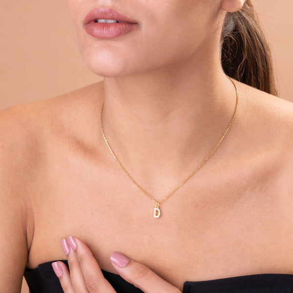 Studded Initial Necklace