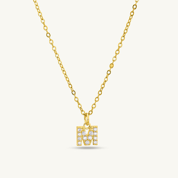Studded Initial Necklace