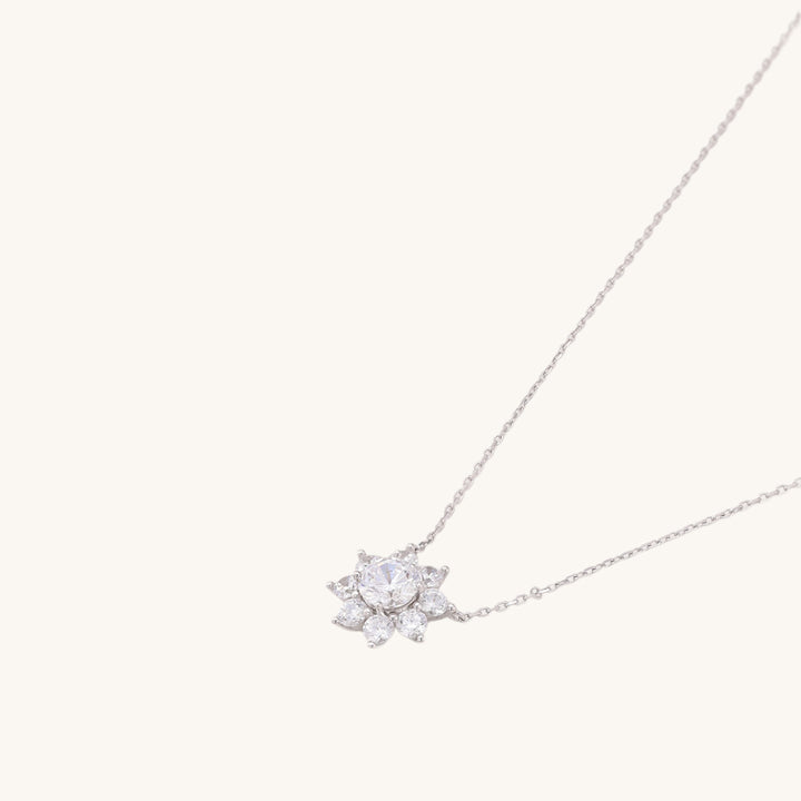 Shop Flower Solitaire Necklace- 925 Silver Palmonas-2