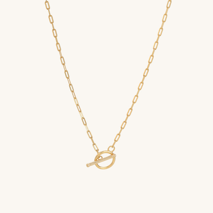 Shop Circle T-Bar Necklace- 18k Gold Vermeil Palmonas-2