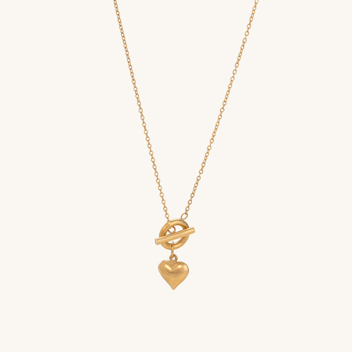 Shop Ridge Heart T-Bar Necklace- 18k Gold Plated Palmonas-4