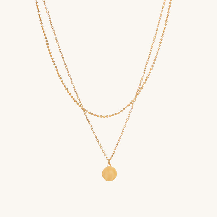 Shop Little Round Two Layer Necklace- 18k Gold Plated Palmonas-2