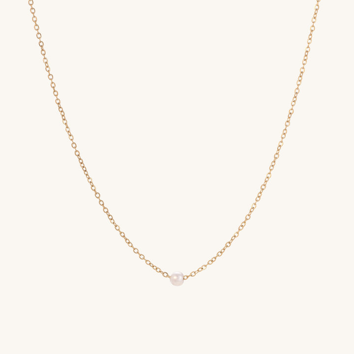 Shop Minimalist Pearl Necklace | 18k Gold Plated Palmonas-7