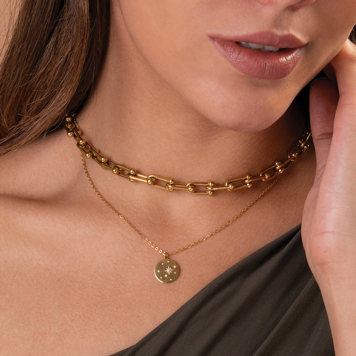 Shop U Link Chain Necklace | 18k Gold Plated Palmonas-4