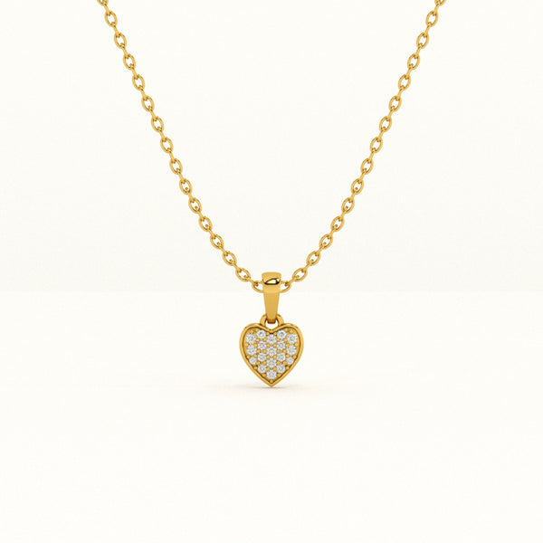 Cute Heart Diamond Necklace | 18k Gold Vermeil