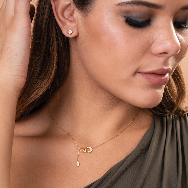 Shop Dew Drop Lariat Necklace | 18k Gold Vermeil Palmonas-3