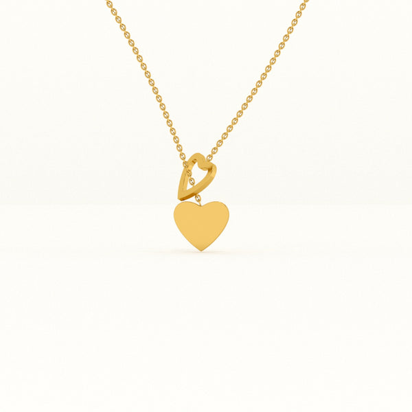 Two Heart Gold Lariat Necklace