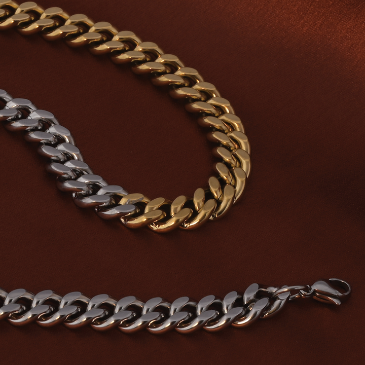 Shop Bi-Metal Cuban Chain Necklace Palmonas-3