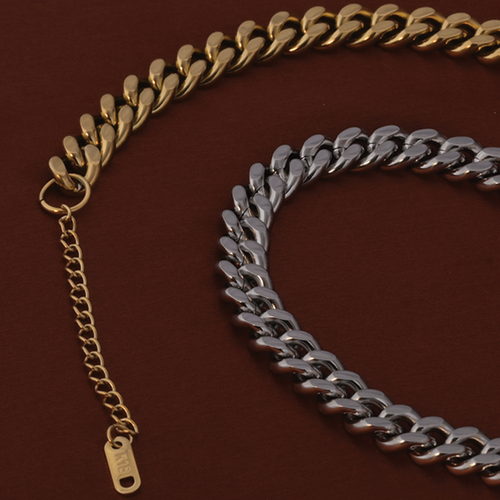 Shop Bi-Metal Cuban Chain Necklace Palmonas-2