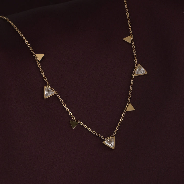Shop Golden Gleam Diamond Triangle Necklace Palmonas-1