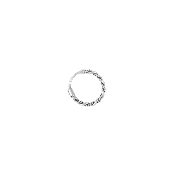 Weave Twist Silver Nose Ring