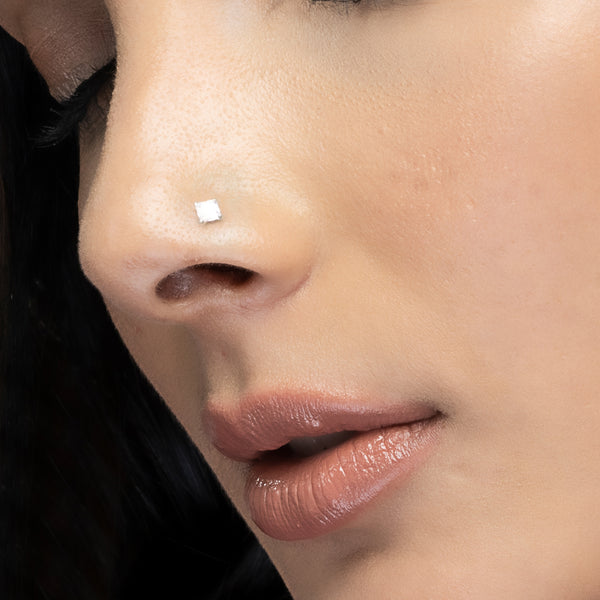 Square Silver South Screw Nose Pin