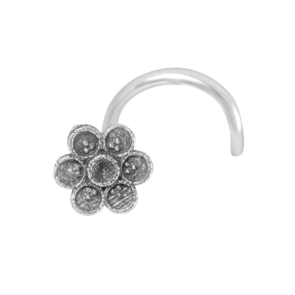 Flower Silver Wired Nose Pin