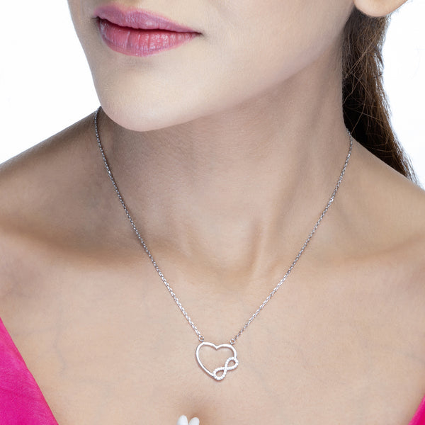 Infinity Heart Silver Necklace