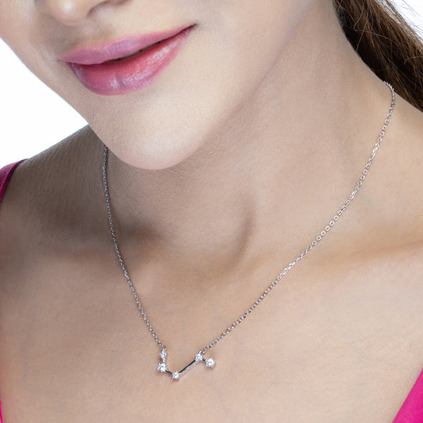 Cancer Constellation Star Silver Necklace
