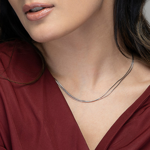 Snake Silver Dual Layer Chain