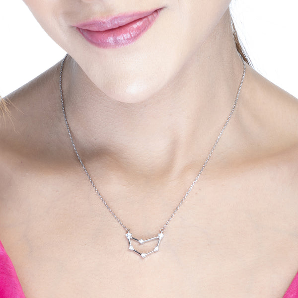 Capricorn Constellation Star Silver Necklace