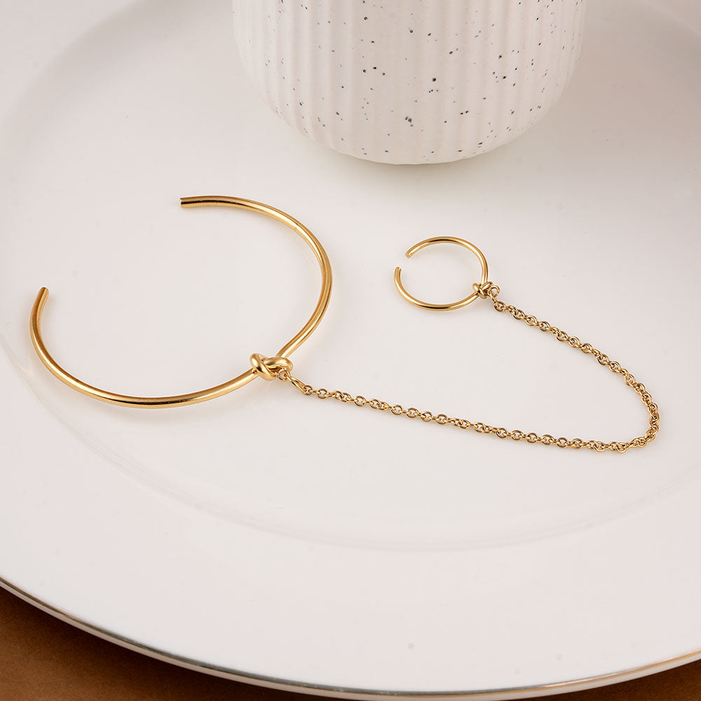 Cuff Bracelet With Ring