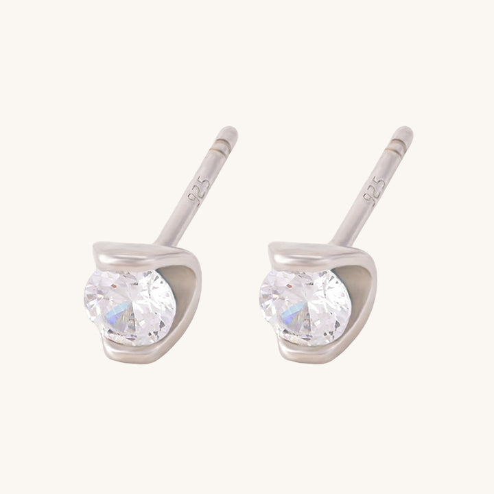 Shop Quartz Jem Stud Earrings- 925 Silver Palmonas-3