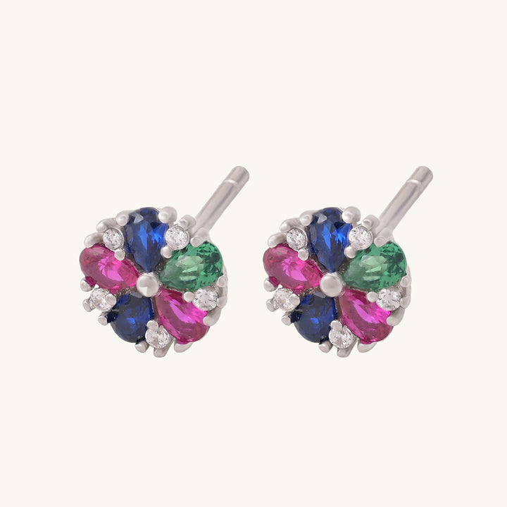 Shop Dainty Zinnia Stud Earrings- 925 Silver Palmonas-3