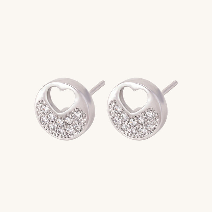 Shop Pandora's Heart Stud Earrings- 925 Silver Palmonas-3