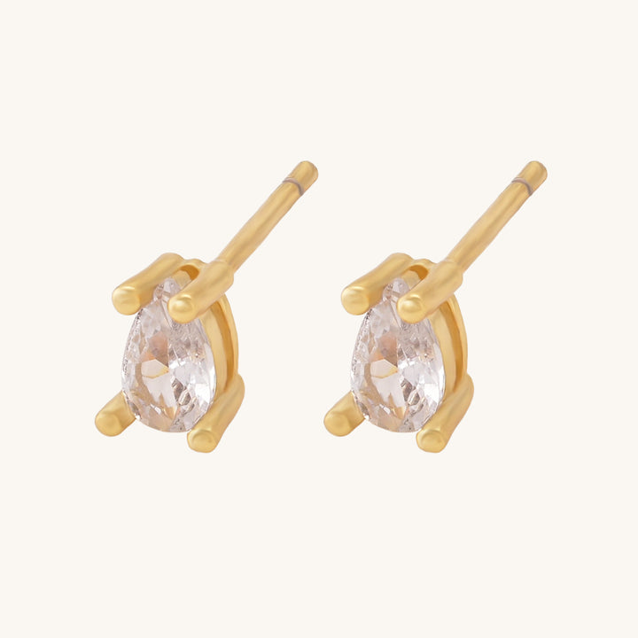 Shop Stone Drop Stud Earrings- 18k Gold Plated Palmonas-17