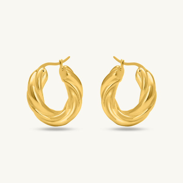 Twisted Round Hoop Earrings