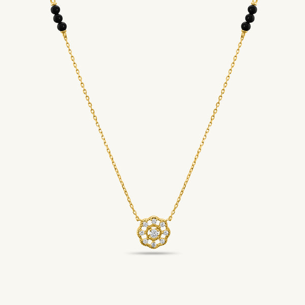 Lakshmi Diamond Mangalsutra | BIS Hallmarked | 18k Gold Vermeil