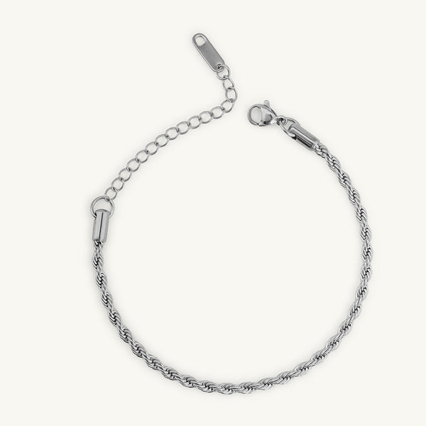 Silver Rope Chain Bracelet