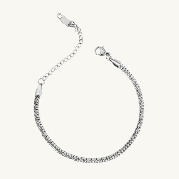 Silver Herringbone Chain Bracelet