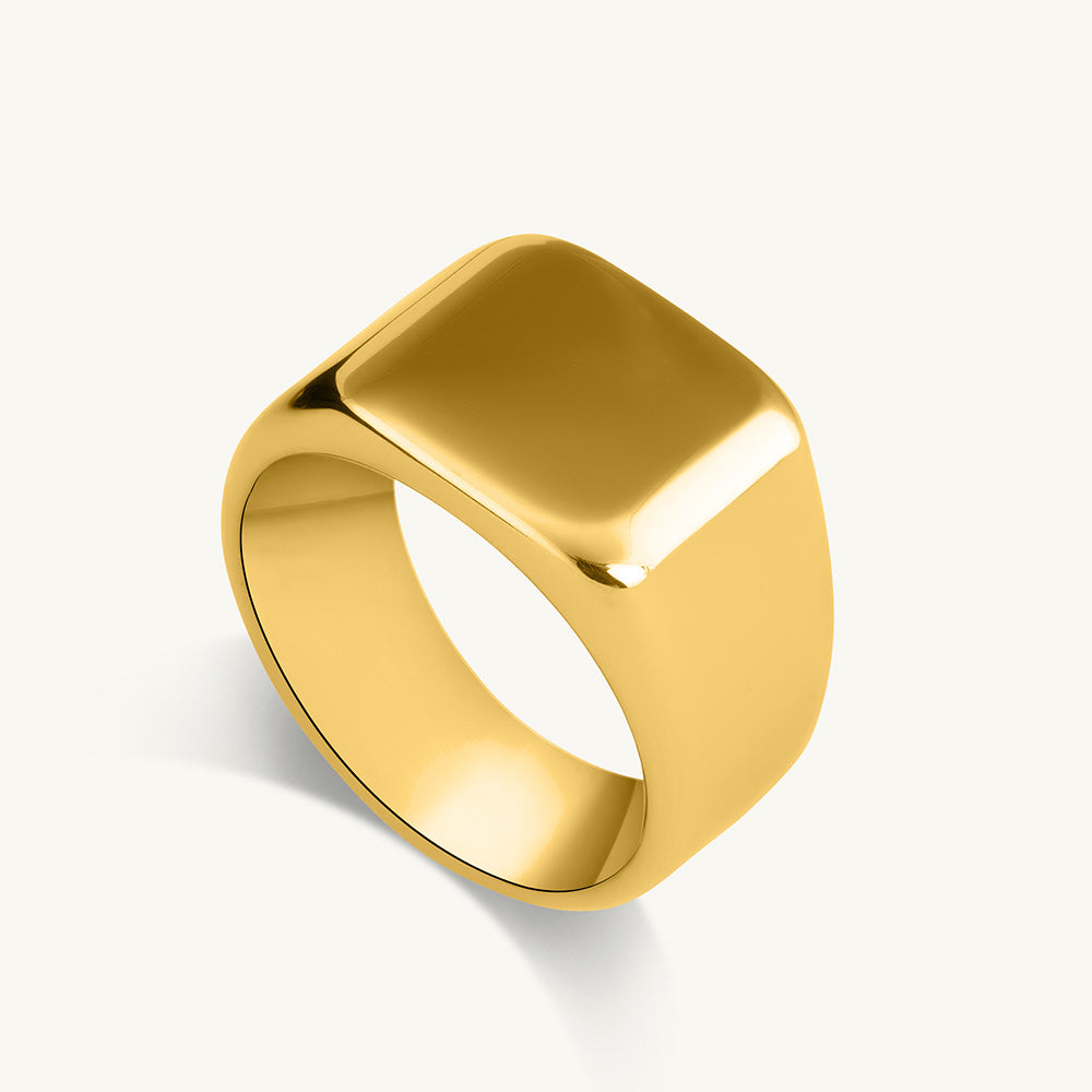 Classic Gold Square Ring – PALMONAS