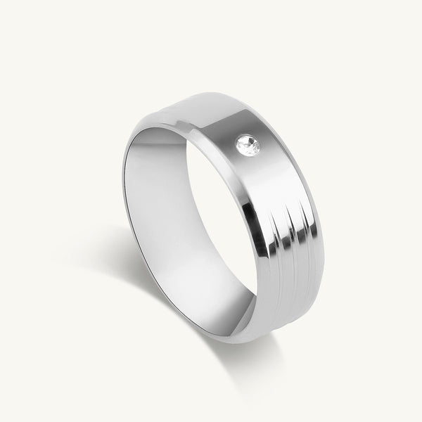 Shiny Diamond Silver Ring