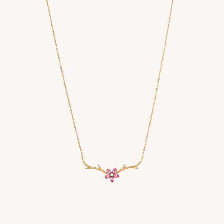 Shop Cherry Flower Necklace- 18k Gold Vermeil Palmonas-3